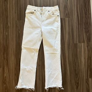 Zara Women's White Straight Leg Jeans